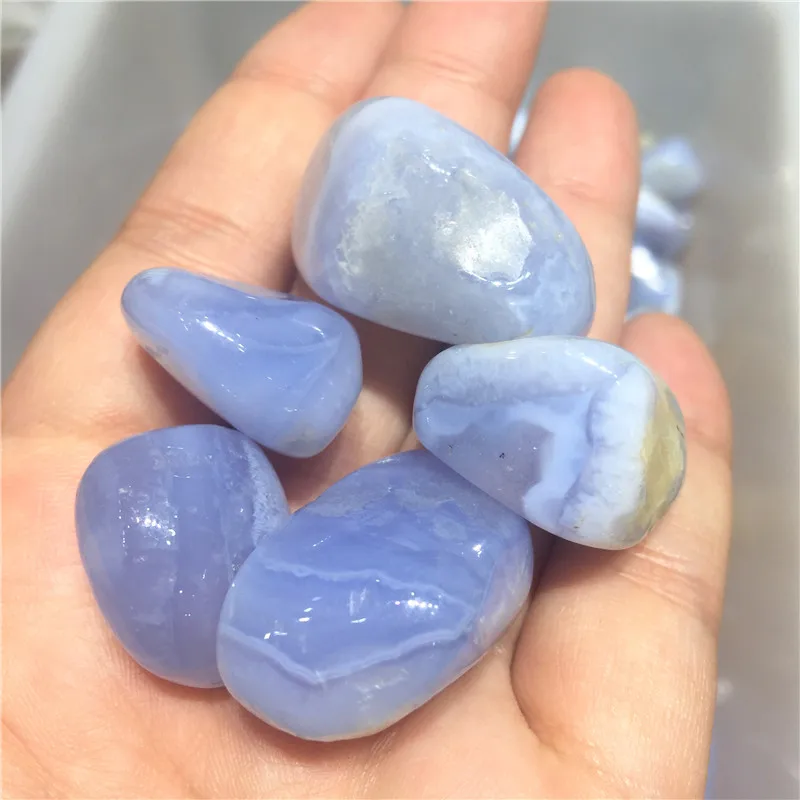 

100g Natural Agate stone polished Blue Lace agate tumbled stones for Home Decor