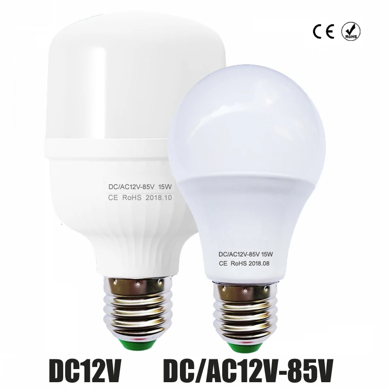 1-10x E27 LED Light 3W 5W 7W 9W 12W 15W Globe Lamp DC12V-24V ball Bulb Lighting