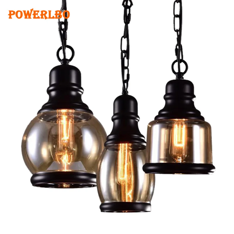 

Pendant lights luminaria hanglamp with suspension rope and industrial decor glass shade for dining room living room