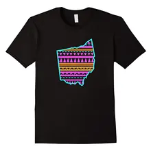 Ohio Home State ацтекский узор | Ретро Throwback 80 s 90 s футболка женская Fahion для женщин Лето модная дизайнерская футболка