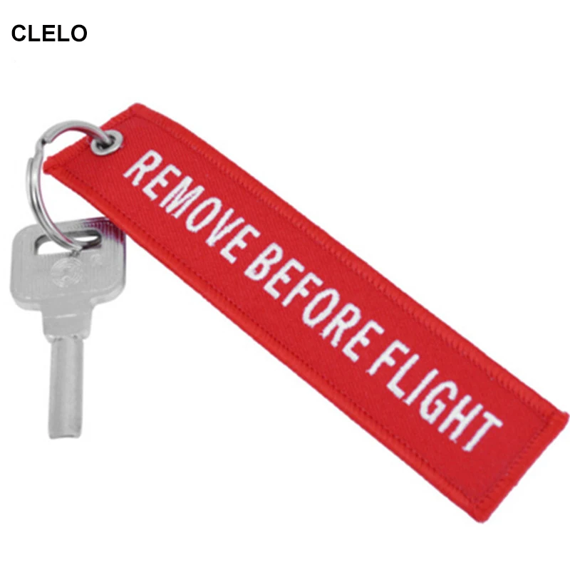 CLELO 2PCS Bag Accessories backpack Pendant With Remove Before Flight Key Chains Tag Label Women Bag Ornament For Gifts
