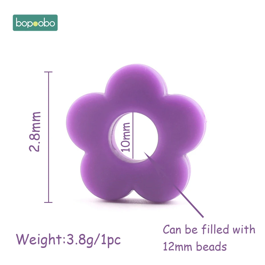 Bopoobo 10pc Silicone Butterfly Teether For Teething DIY Silicone Beads BPA Free Flower Beads For Baby Teether