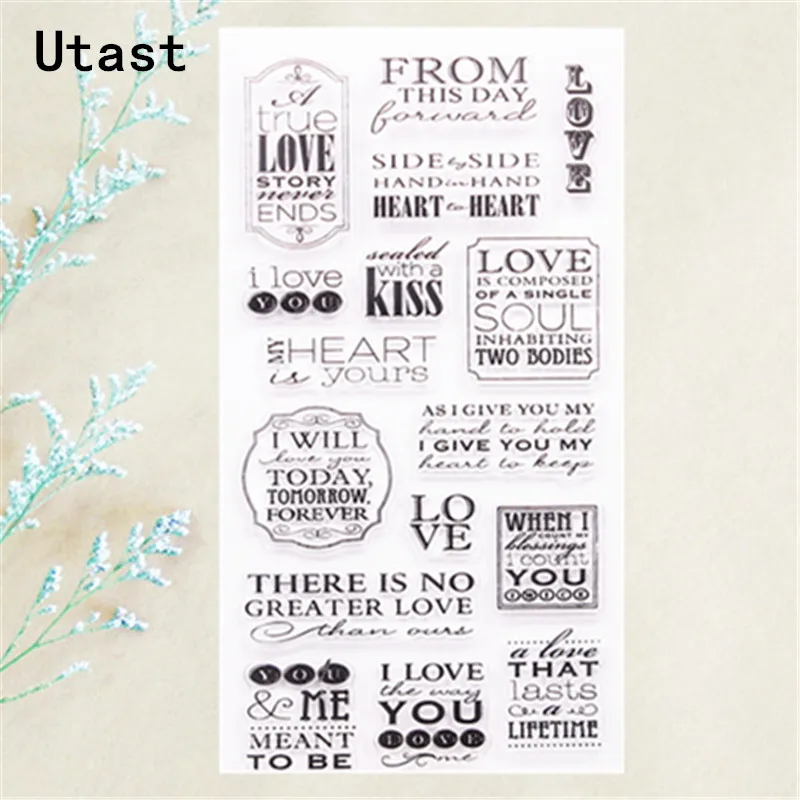 

Wedding Love Words Clear Silicone Stamps /Transparent Rubber Stamp for DIY Scrapbooking /Photo Album Decorative Craft Making