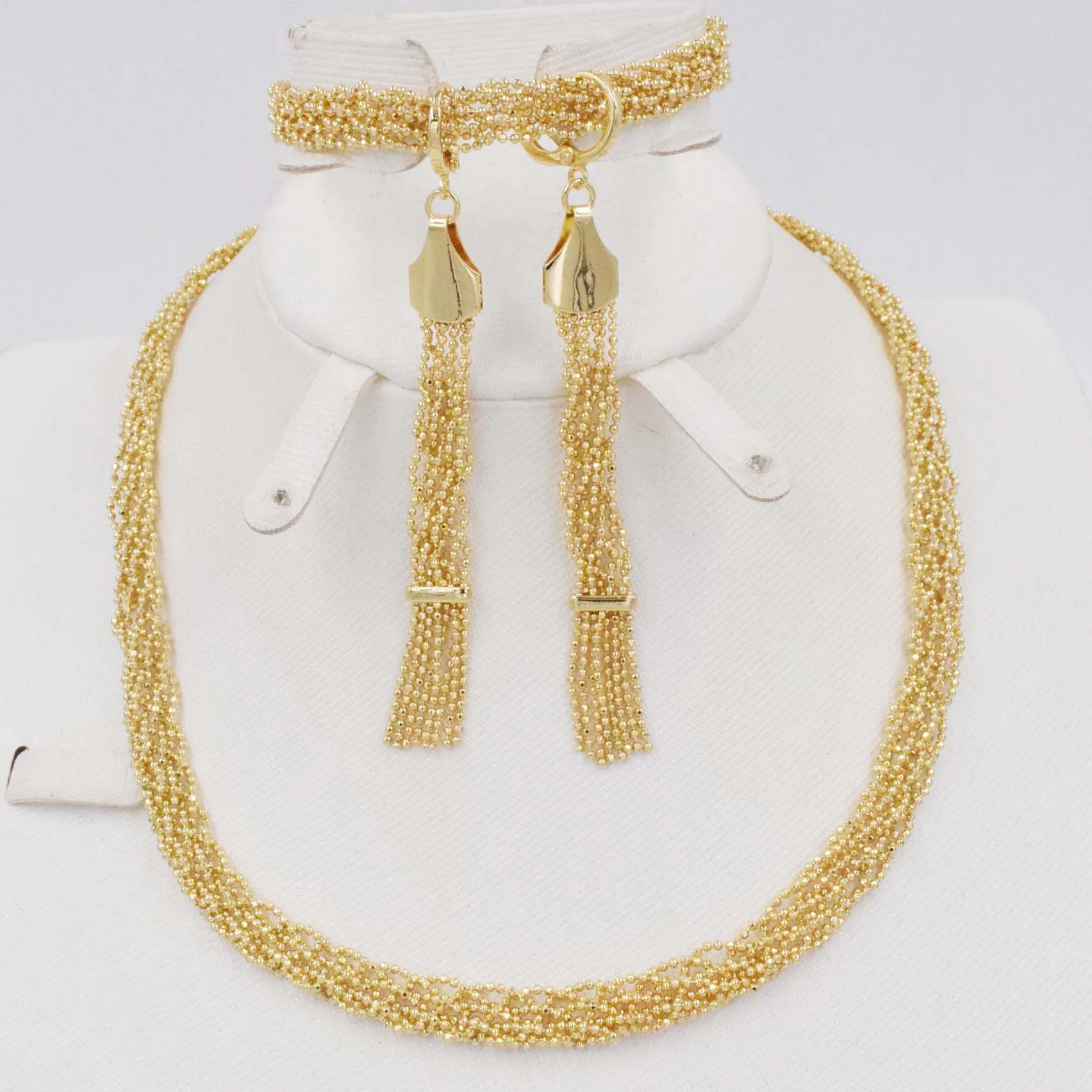 

New Vintage Jewelry Sets African Bead Beads Statement Necklace Earrings Bracelet Women Wedding Party Accessories