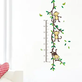 

Creative Children Kids Height Measurement Growth Chart Wall Sticker Monkey Vines Decals Only Wall Sticker Without Others