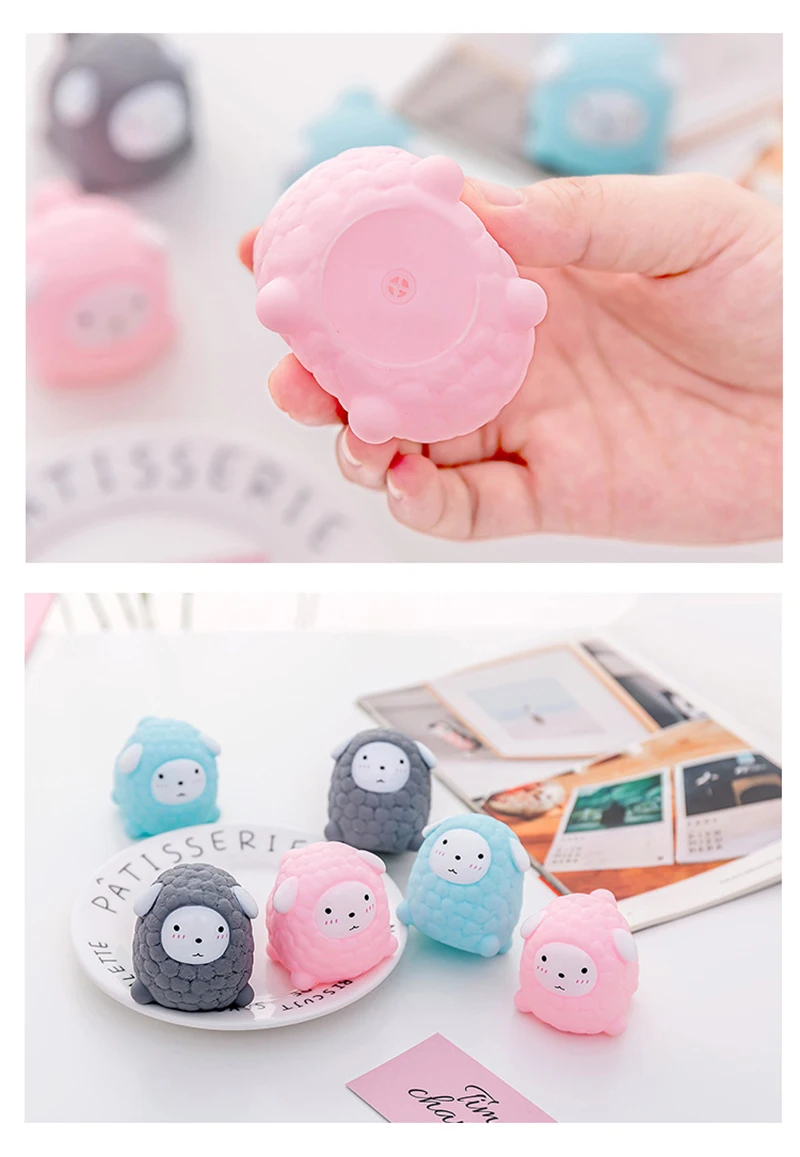 Cute Little Sheep Anti Stress Squeeze Ball Novelty Soft Animal Vent Balls Decompression Tricky Toy Gift T0726 (5)
