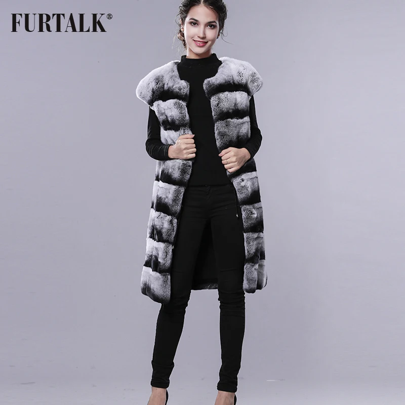 Mode Fourrure Ensemble Femmes De Réel Hiver Long Furtalk Beige Gilet Rex Lapin zRffxO