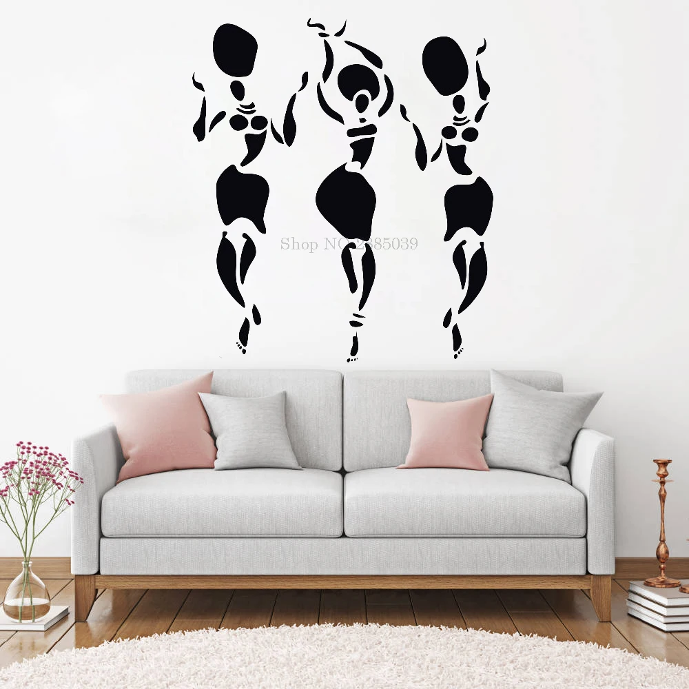 Funny Dancing African Women Wall Stickers Window Sticker Sexy Afro