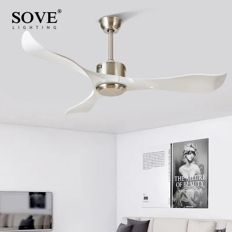 52 Inch Modern Ceiling Fans Without Light Dc Remote Control