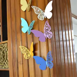 Новый 12 шт. 3D бабочка настенные Стикеры для детской комнаты C Книги по искусству Ун Бабочка украшение дома комната Книги по искусству 3D DIY