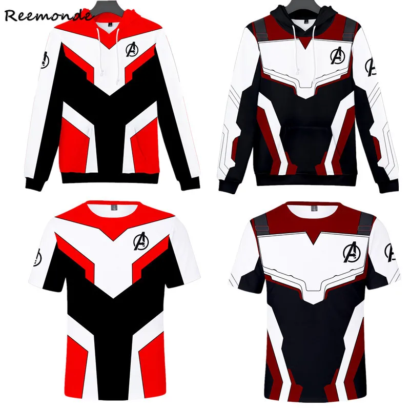 Avengers Endgame Quantum Realm Captain America Hoodies Cosplay Costume Kids Sweatshirt Superhero Pants Coat Adult Men Women Boys