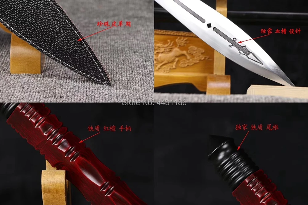 Сильный высокомарганцевый стальной наконечник очень острый для битвы Китайская традиционная оружие кунг-фу длинное копье охотничий нож