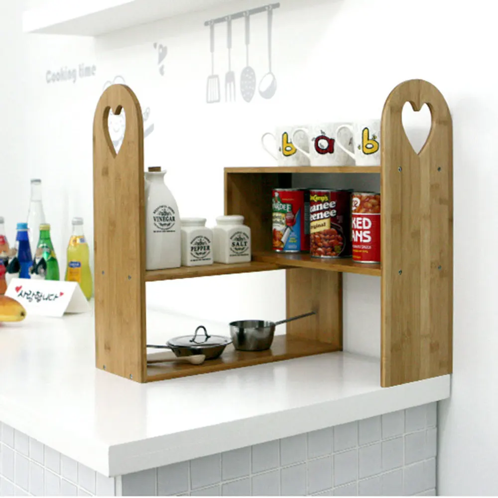  A1 Kitchen multifunctional seasoning rack simple bamboo racks kitchen storage shelf dish storage ra - 32910013939
