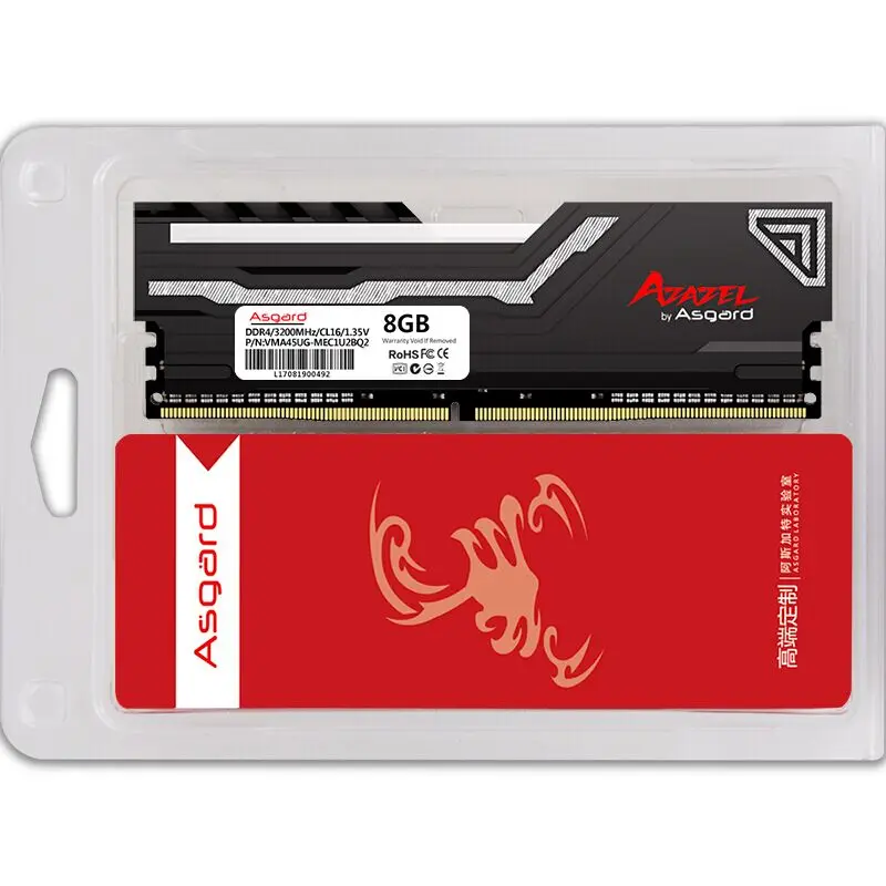 Дешево Asgard AZAZEL серия RGB ram 8 ГБ 2X8 Гб 16 Гб DDR4 3200 МГц 1,35 в ram для настольных игр с высокой скоростью и высокой производительностью