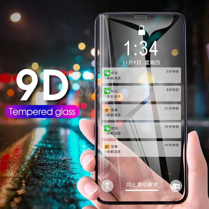 

9D Full Coverage Tempered Glass For iPhone 6 6S 7 Plus Full Screen Protector Protective On The For iPhone XS MAX XR XS X 10 Film