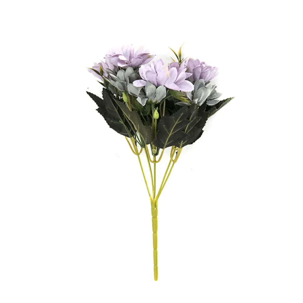 

1pcs/10 Heads Artificial European Daisy Smoke Gray Silk Flower Bouquet Spring Home Decor Beautiful Flowers Drop Shipping