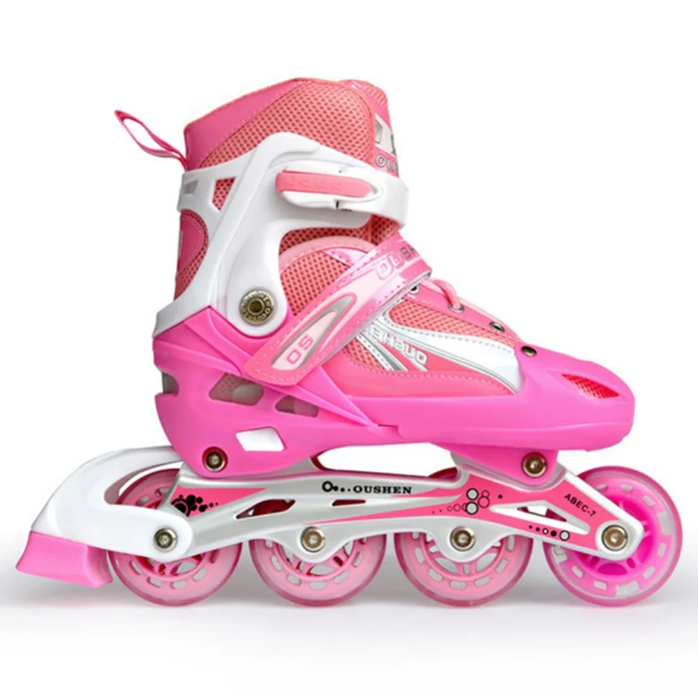 Inline мигающие роликовые спортивные туфли регулируемые хоккейные роликовые коньки кроссовки ролики унисекс детские роликовые коньки для детей