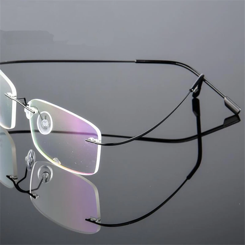 Титановый сплав гибкий Бескаркасный для мужчин и женщин металлический без оправы близорукость рама Складная дужка очков оптические очки