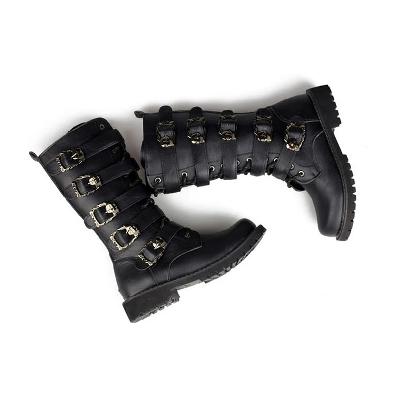 Fengnong-Men-Army-Boots-High-Military-Combat-Boots-Metal-Buckle-Punk-Mid-calf-Male-Motorcycle-Boots
