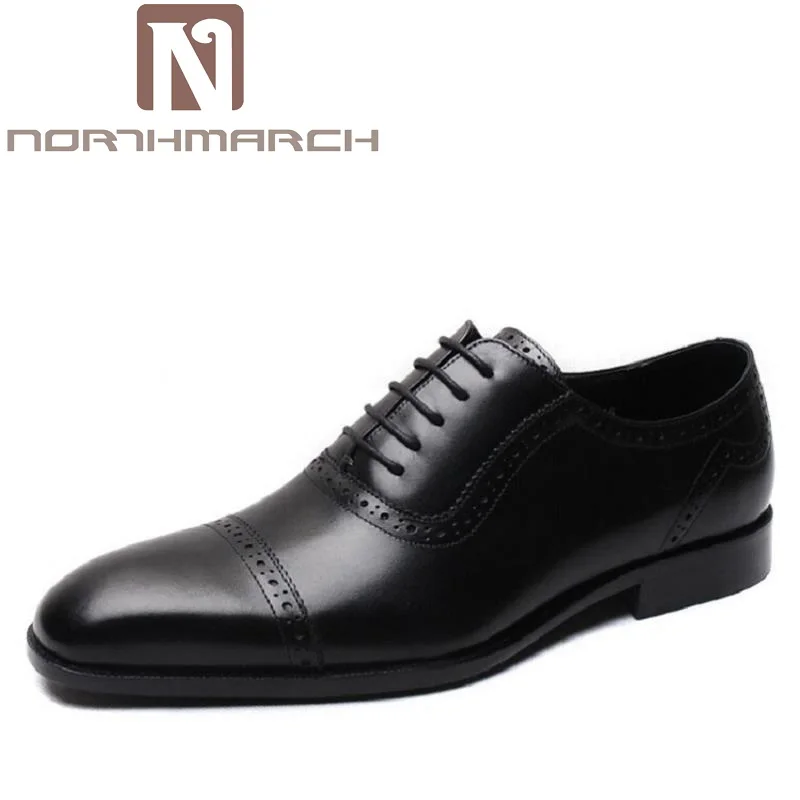 

NORTHMARCH Mens Dress Shoes Office Lace-Up Leather Shoes Men's Party Driving Oxfords Sapato Social Vintage Carved Brogue Flats