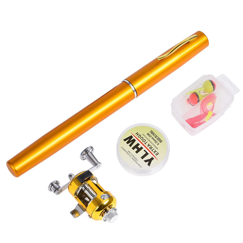 جديد المحمولة الصيد رود بكرة كومبو مجموعة القلم شكل تلسكوبي قصبة صيد خشبية خط طُعوم لينة كيت الأسماك والعتاد جديد المحمولة الصيد رود بكرة كومبو مجموعة القلم شكل تلسكوبي قصبة صيد خشبية خط طُعوم لينة كيت الأسماك والعتاد