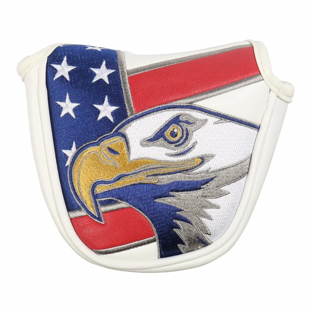 

Golf Putter Head Cover with Magnetic Closure USA Flag Mallet Golf Headcover Free Shipping