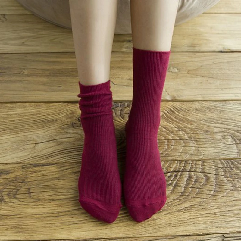 

1 Pair Sale Simple Dress Socks Casual High Tube Socks Women Girl Warm Design Solid Free Size Pile Socks