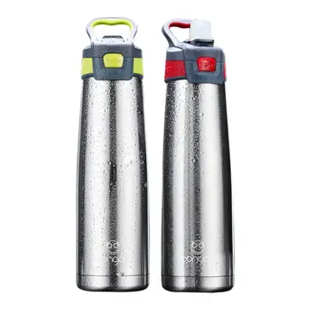 

350ML and 750ML Portable 304 Stainless Steel Vacuum Flask Lid Thermocup Travel Sports Bottle With Nozzle Water Bottles