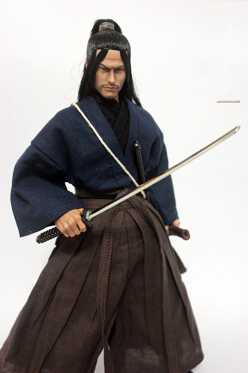 Голова японского ниндзя Miyamoto Musashi лепка с одеждой и мечом 1/6|Игровые фигурки