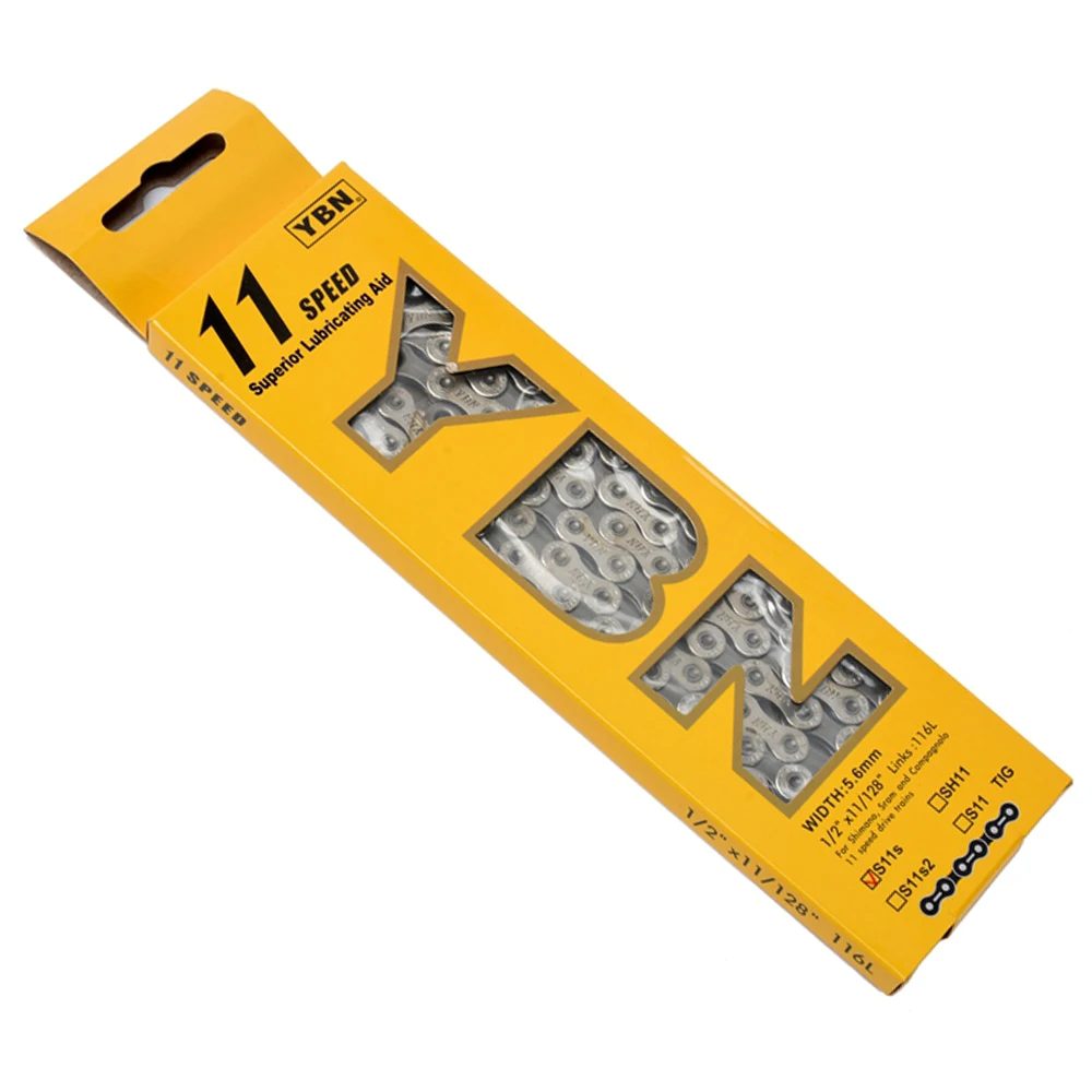 

Taiwan YBN 11 Speed Mtb Bike Chian 1/2"*11/*116 Links Road Bicycle Chain For SHIMANO and SRAM 11 Speed Bike Parts campagnolo