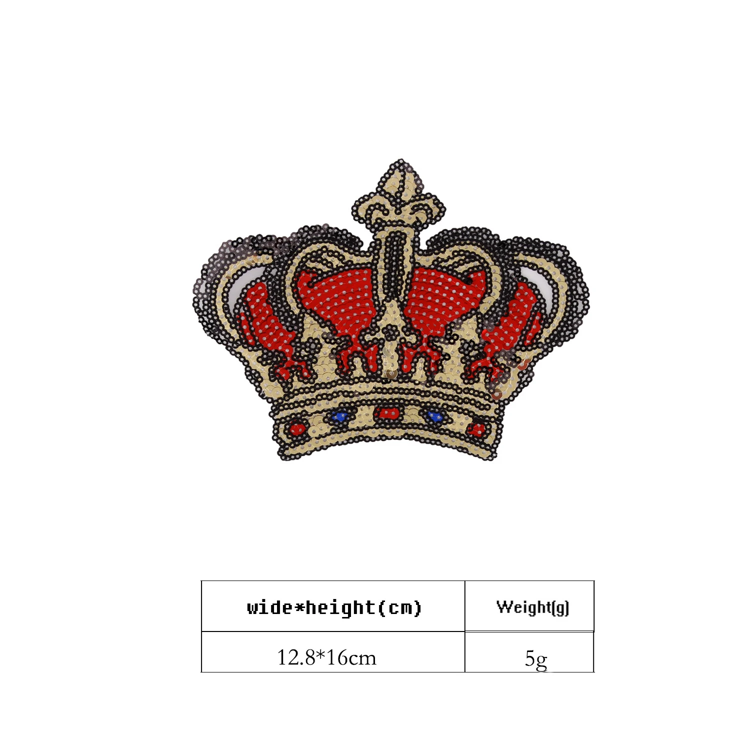 Большой мультфильм бисером аппликация корона с блестками Diy вышивка 3d ручной работы железные нашивки для одежды платье футболка сумки обувь - Цвет: Sequined Crown S