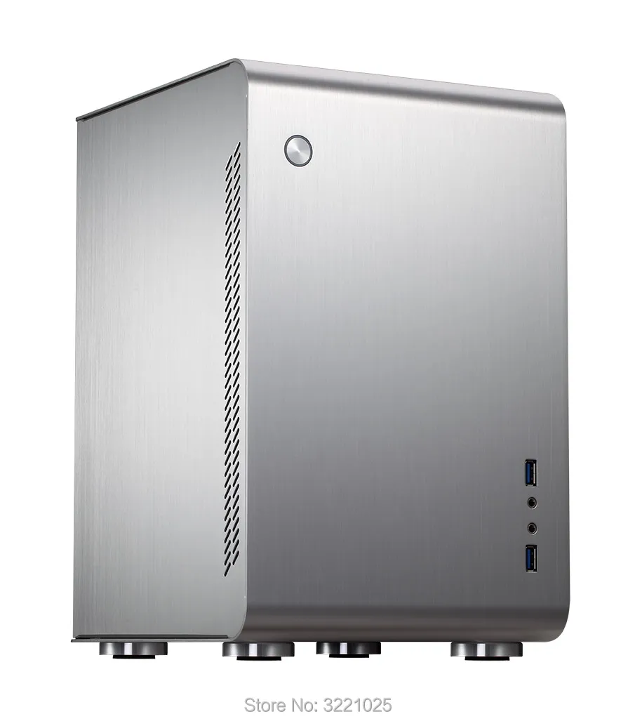Серебристый алюминиевый мини компьютер Jonsbo U2 ITX чехол для компьютера USB3.0 игровой