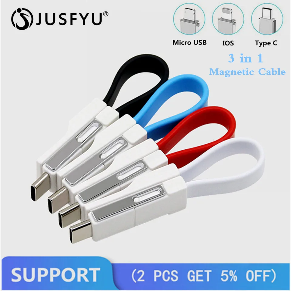

Mini Keychain For iPhone iPad Type C Micro USB Cable Multi-Function 3 in 1 2A Fast Charging USB Cable Data Sync Charge Wire Cord