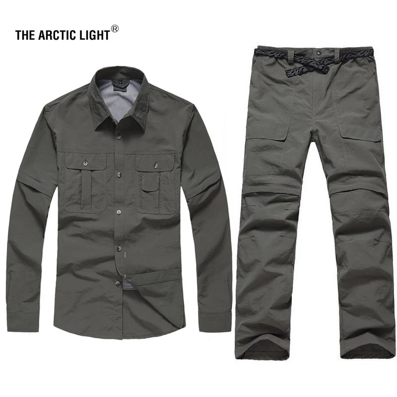 

Best Brand Outdoor UV Resistant Fast Drying Speed removeable Men Quick Dry Shirt Pants Active Pants sports suit