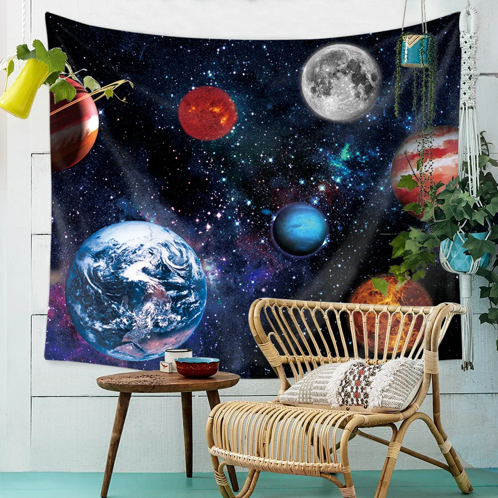 Galaxy настенный гобелен Вселенная хиппи ретро домашний декор Йога пляжное полотенце серия планета картина ткань