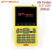 GTmedia Satellite Finder Meter V8 Finder HD DVB-S2 SatFinder 3.5 inch Color with 3000mA Battery Freesat V8 Finder FTA Sat finder