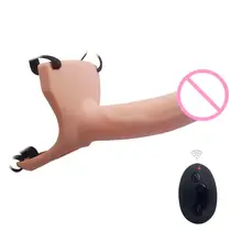 10 Frequency Men Remote Soft Wearable Dildo Vibrating Penis Sleeve Extender Inner Diameter: 3.5cm/1.38″