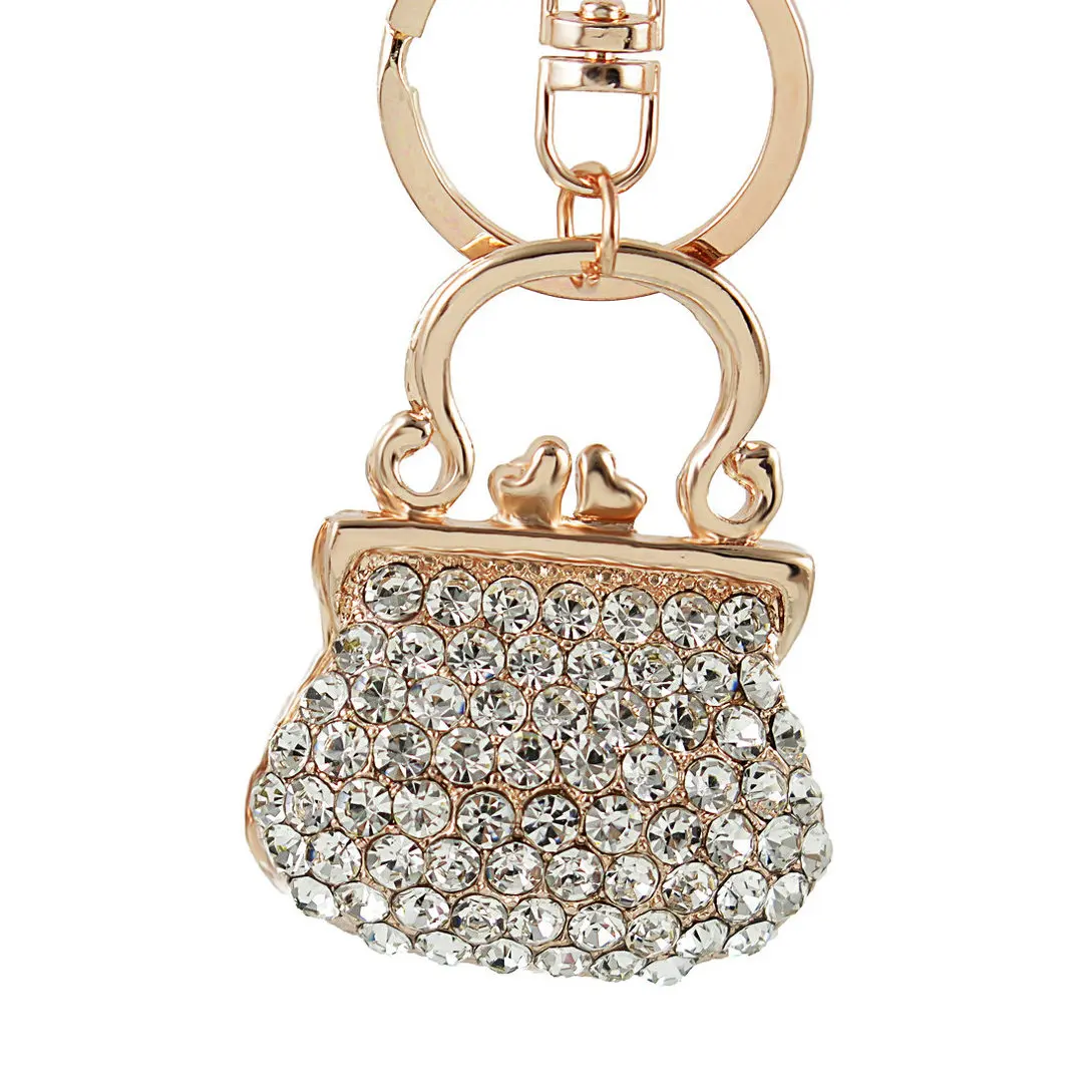 

Creative Rhinestone Handbag Style Keychain Crystal Jewelry Alloy Bolsos Keyring Charm Car Keyfobs Women Bag Decoration Gift