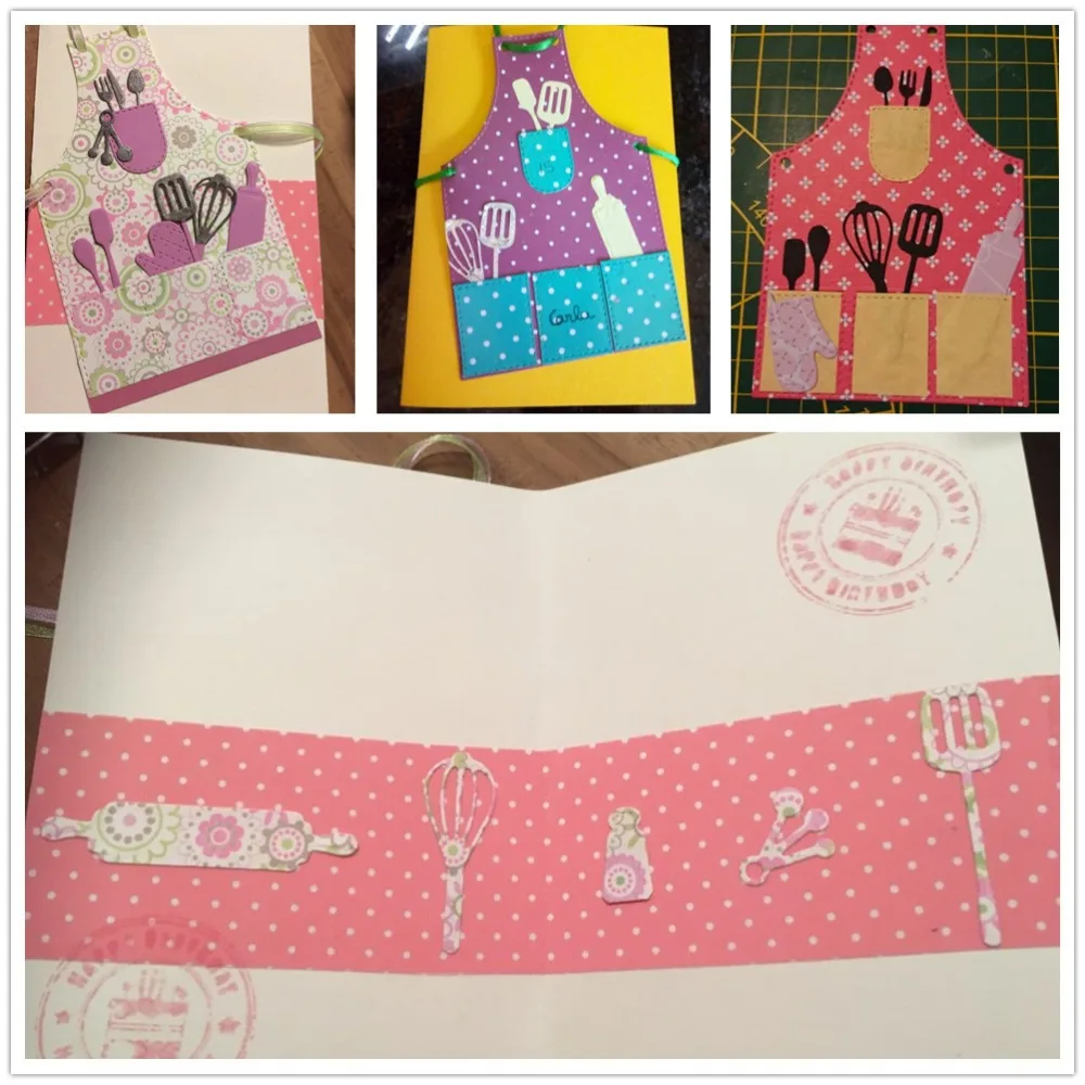 

Gowing 85*129MM Kitchen Apron Shape Metal Cutting Dies Stencil Scrapbook Album Embossing Dies For Gift Card Making Handcrafts