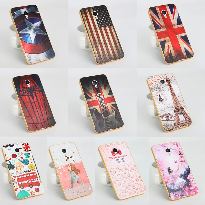 

Phone Cover for Meilan Note2 case slim Gold Aluminum Metal Bumper + Acrylic Black for MeiZu M2 Note/Meilan Note2 Back cover