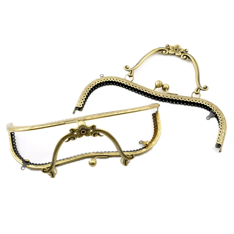 

5Pcs Bronze Tone Purse Bag Hand bag Metal Arch Frame Kiss Clasp Lock Handle Pattern 21cmx15cm(8 2/8"x5 7/8")