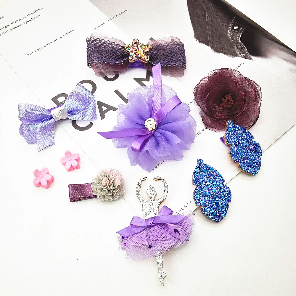 10pcs Kid Girls Hair Accessories Ballet Girls Hair Clip Grosgrain