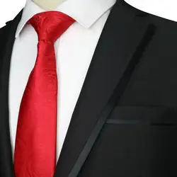 2019 Новый 7 см роскошный цветочный Красный галстук в полоску жаккардовые Тканые непромокаемые галстуки мужские свадебные вечерние галстуки