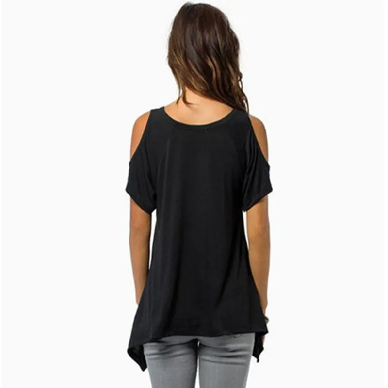 Женская Асимметричная футболка с V образным вырезом без бретелек|loose t-shirt|t shirt