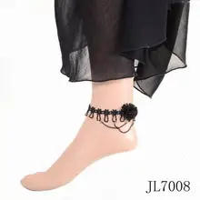 JL7008 черный цветок цепь ножной браслет ювелирные изделия Китай Винтаж Готический вампир Лолита мода кружева ножной браслет