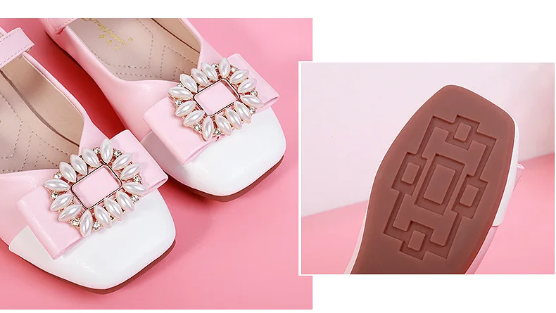 Новинка 2019 года; детские сандалии принцессы из искусственной кожи; обувь для девочек; детское свадебное платье для девочек; вечерние туфли