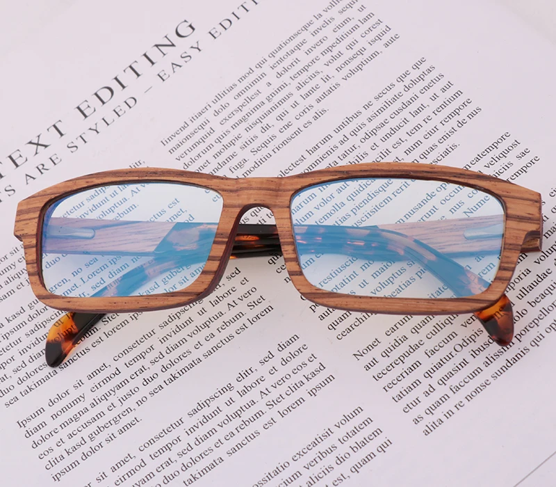

Blue Light Blocking Glasses for Computer Wood Eyeglass Frame Gafas Lentes Para Computadora GB116