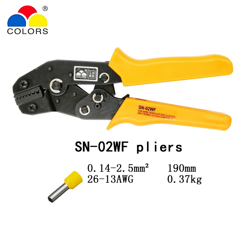 Цветные SN 06WF обжимные плоскогубцы 0 25 6 мм2 23 10AWG с 700 наконечниками 02WF/05WF/16WF 14 16mm2