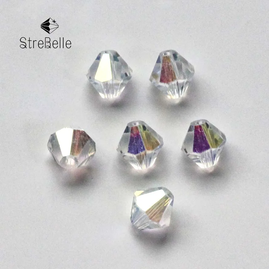 

AAA Top Quality Crystal Clear AB Color 200Pcs 6mm Glass Crystal Bicone Beads loose diy jewelry beads