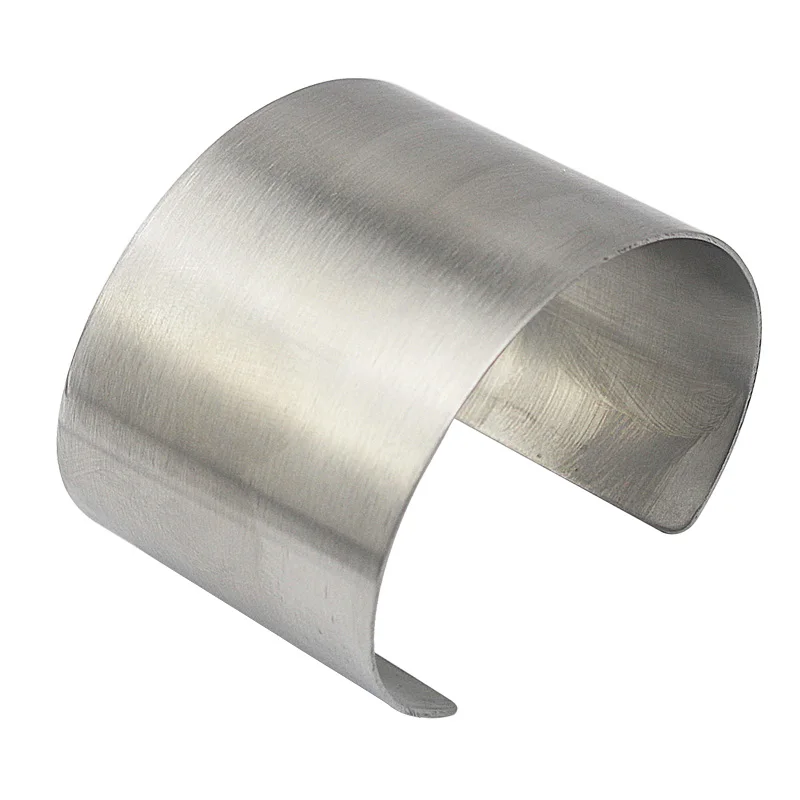 Simple Classic Arm Cuffs Women Stainless Steel Bangle Matte Silver color Jewelry Statement Bangles 1 Piece Free Shipping 4